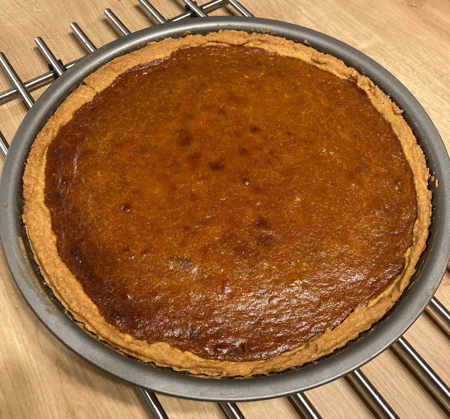 Pumpkin Pie with Chocolate Topping