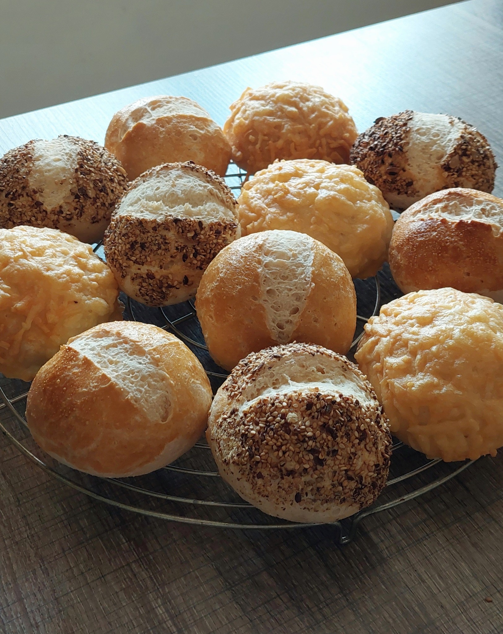 Light rolls, bread or baguette