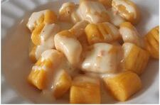 Pumpkin gnocchi with egg