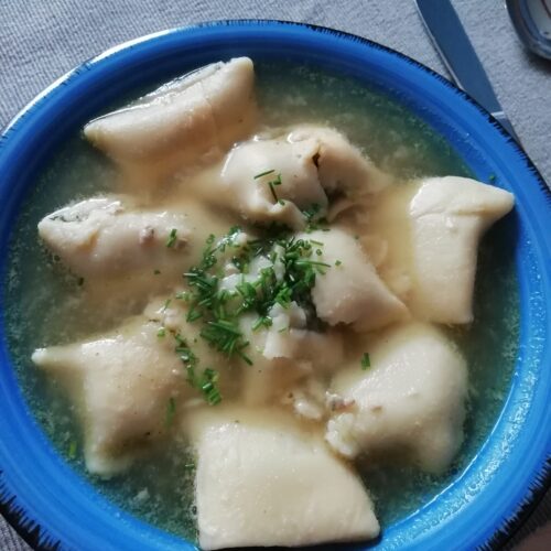 Swabian Dumplings (Maultaschen) with Meat Filling